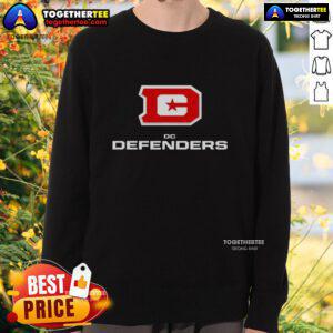 Hot DC Defenders Lockup Logo Sweatshirt featuring a bold team logo on a stylish, comfortable design for fans.