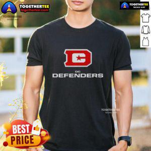Hot DC Defenders Lockup Logo T-Shirt featuring a bold logo design, perfect for fans of the DC Defenders team apparel.