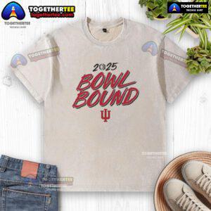 Hot Indiana Hoosiers Football 2025 Bowl Bound washed t-shirt featuring team colors and logo, perfect for fans.