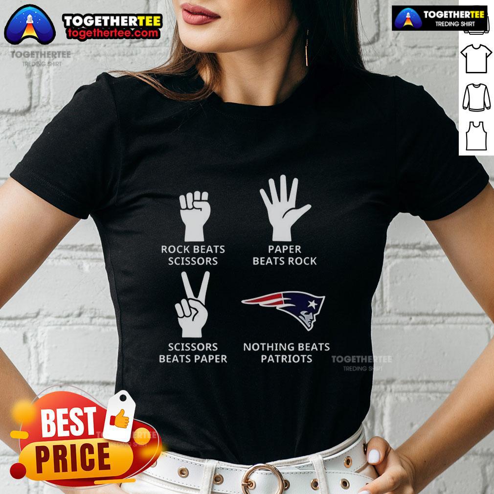 Alt Text: Stylish New England Patriots football logo on a ladies tee, perfect for fans of the team and casual wear.