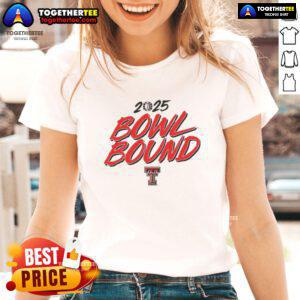Hot Texas Tech Red Raiders Football 2025 Bowl Bound Ladies Tee showcasing team spirit and style for female fans.