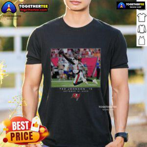 Alt Text: Hot Tez Johnson Tampa Bay Buccaneers NFL Week 6 2025 T-Shirt featuring vibrant team colors and graphic design.