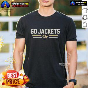Georgia Tech Yellow Jackets Football 'Go Jackets' T-Shirt featuring team colors and logo for fans and supporters.