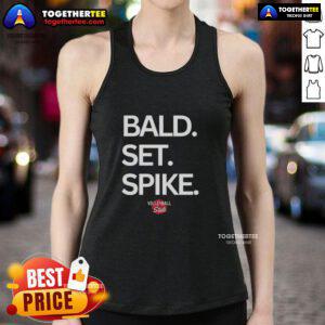 Official Bald Set Spike Volleyball State Tank Top in vibrant colors, perfect for athletes and volleyball fans.