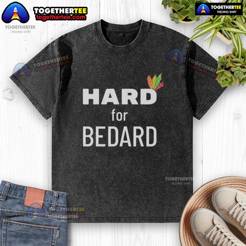 Official Chicago Blackhawks Hockey Hard for Bedard Washed T-Shirt featuring team logo and vintage design in red.