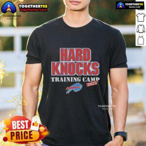 Official Hard Knocks Training Camp Buffalo Bills 2025 T-Shirt featuring team colors and logo, perfect for fans.