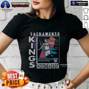 Official Sacramento Kings trading card featuring Domantas Sabonis on a stylish ladies tee for fans.