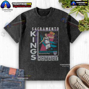 Official Sacramento Kings trading card featuring Domantas Sabonis on a stylish washed t-shirt design.