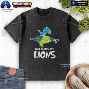 Original Grinch Christmas t-shirt featuring Detroit Lions design, perfect for holiday fans and team supporters.