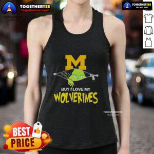 Original Grinch Christmas tank top featuring a Michigan Wolverines design, perfect for holiday cheer and fan pride.