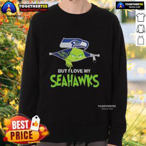 Cozy Original Grinch Christmas sweatshirt featuring Seattle Seahawks design, perfect for holiday game day cheer.