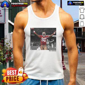 Original Jerry Rice San Francisco 49ers NFL pay homage tank top featuring bold graphics and vibrant colors.