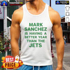Mark Sanchez tank top showcasing his better season compared to the Jets, perfect for NFL fans and sports apparel enthusiasts.