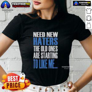 Vintage ladies tee featuring Khabib's quote 'Need New Haters, The Old Ones Are Starting To Like Me' in stylish design.