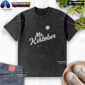 Premium Mr. Kiktober Los Angeles Dodgers Baseball The Clutch Season washed t-shirt showcasing team logo and stylish design.