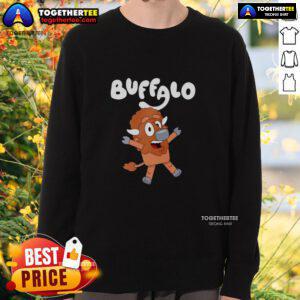 Pretty Buffaloey X Buffalo Bills sweatshirt featuring vibrant team colors and stylish design, perfect for fans.
