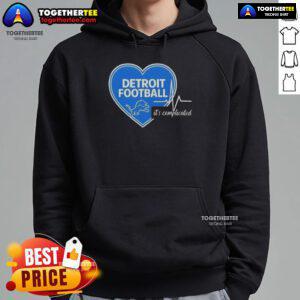 Alt Text: Pretty Detroit Lions Football Heartbeat hoodie design featuring a stylish graphic, perfect for fans and casual wear.