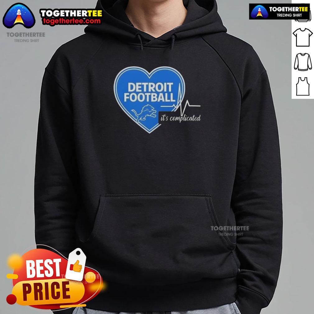 Alt Text: Pretty Detroit Lions Football Heartbeat hoodie design featuring a stylish graphic, perfect for fans and casual wear.
