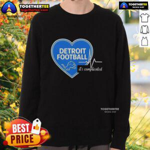 Pretty Detroit Lions Football Heartbeat sweatshirt featuring a stylish design perfect for fans and game day attire.