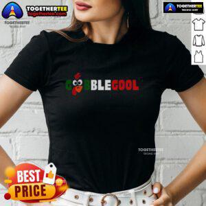 Pretty Gobblegool Turkey Gobble Gabagool Parody Ladies Tee featuring a fun turkey graphic and playful text design.