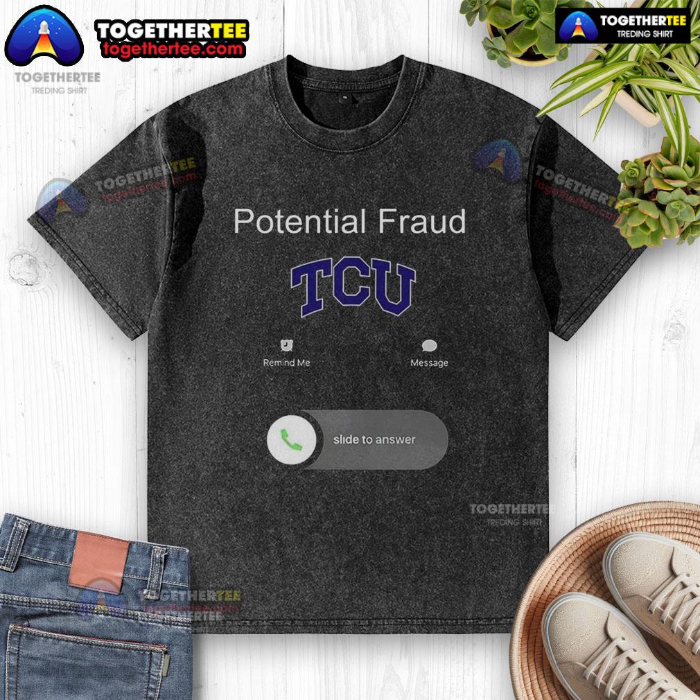 Pretty TCU Potential Fraud Washed T-Shirt featuring a stylish design, perfect for casual wear and school spirit.