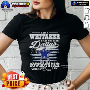 Top I Am A Whitaker Ladies Tee showcasing Cowboys fan pride, perfect for wearing anywhere, even outside Dallas.