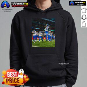 Top Los Angeles Rams Victory Monday Hoodie featuring team colors and logo, perfect for celebrating game day.