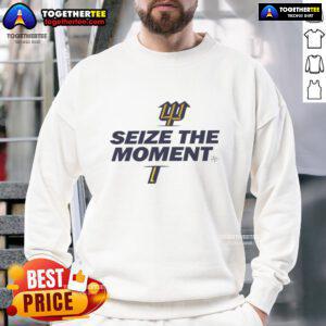 Alt Text: Seattle Mariners sweatshirt featuring 'Seize The Moment' design, perfect for fans and casual wear.
