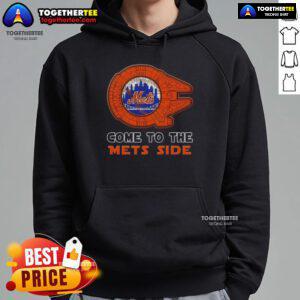 Happy Star Wars New York Mets side hoodie featuring iconic designs for fans of both franchises in a stylish look.