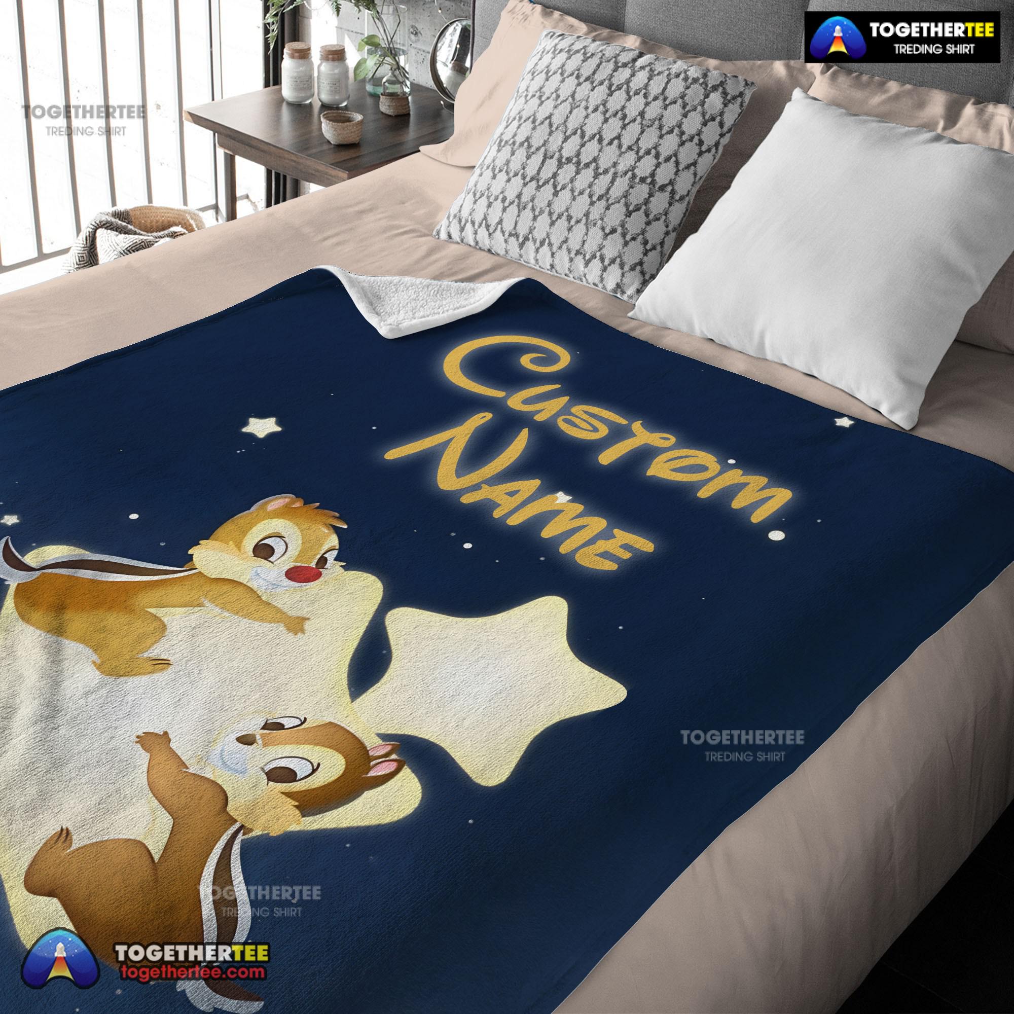 Official Disney Cartoon Chip And Dale Cute Blanket Fleece Customized Blanket