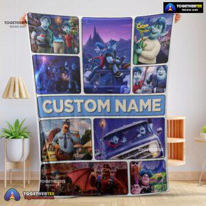 Official Disney Pixar Onward Magical Journey Collage Blanket Fleece Customized Blanket