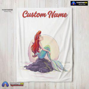 Official Disney The Little Mermaid Delicate And Painterly Blanket Fleece Customized Blanket