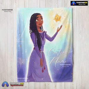 Official Disney Wish Asha Princess Star Blanket Fleece Customized Blanket