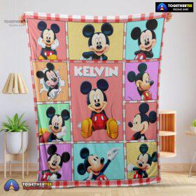 Official Mickey Mouse Collage Blanket Fleece Customized Blanket
