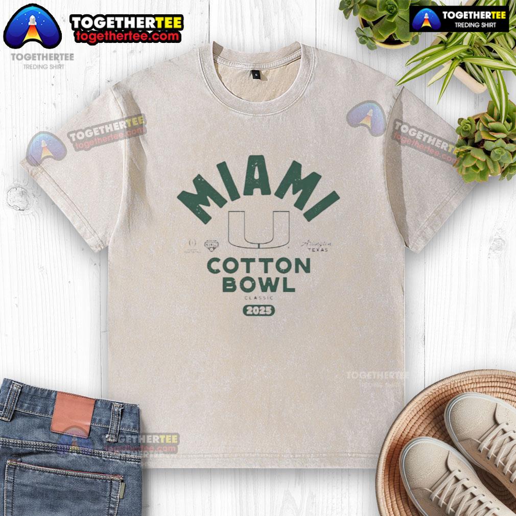 Awesome Miami Hurricanes Football 2025 Allstate Sugar Bowl T-shirt in Arlington, Texas, showcasing team spirit and style.