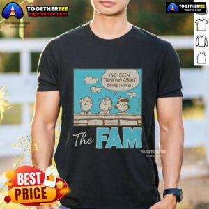 Awesome Peanuts The Fam Ive Been Thinking About Something T-Shirt featuring a fun graphic design and vibrant colors.