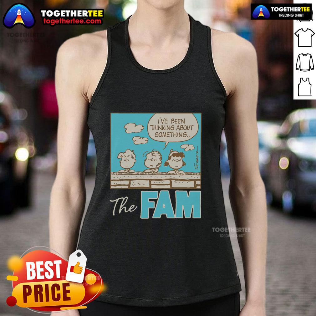 Awesome Peanuts tank top featuring 'I've Been Thinking About Something' design, perfect for casual wear.