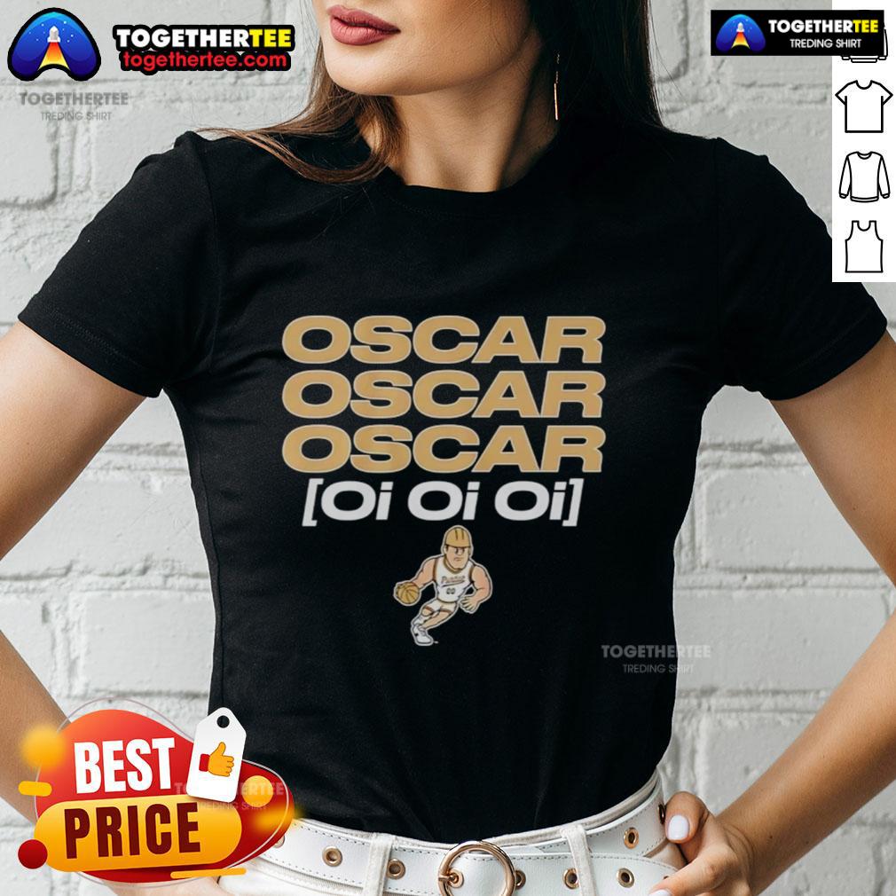 Awesome Purdue Boilermakers basketball Oscar Cluff Oi Oi Oi ladies tee showcasing team spirit and stylish design.