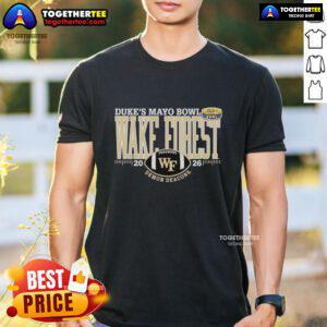 Awesome Wake Forest Demon Deacons Duke's Mayo Bowl 2026 T-Shirt featuring team colors and logo for fans and supporters.