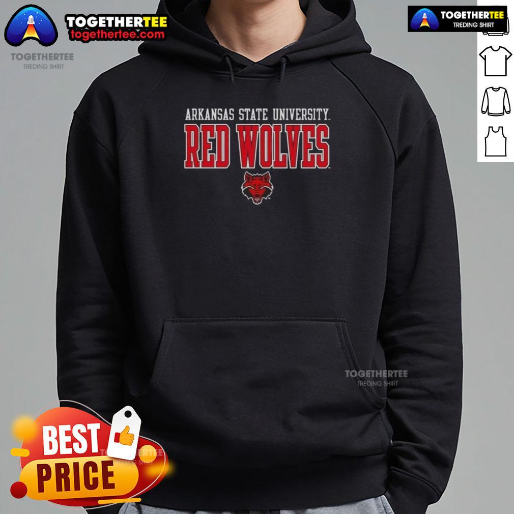 Good Arkansas State University Sidekick Red Wolves hoodie featuring logo, perfect for fans and students.