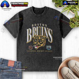 Good Boston Bruins vintage crease washed t-shirt featuring classic team logo and soft, distressed fabric style.