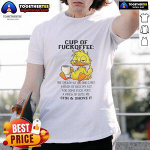 Good Duck Cup of Fckoffee T-shirt design featuring humorous coffee quote and playful graphics for coffee lovers.