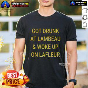 Good Green Bay Packers football on Lafleur T-shirt after a fun night at Lambeau Field, capturing team spirit and celebration.