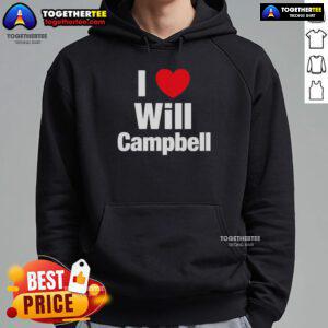 Good I Love Will Campbell New England Patriots Football Lover Hoodie in blue, perfect for fans supporting their team.