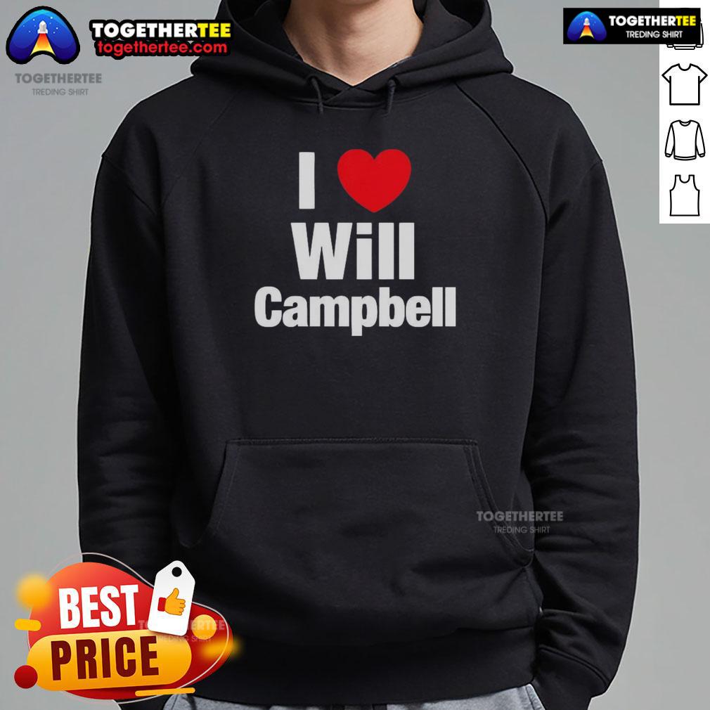 Good I Love Will Campbell New England Patriots Football Lover Hoodie in blue, perfect for fans supporting their team.