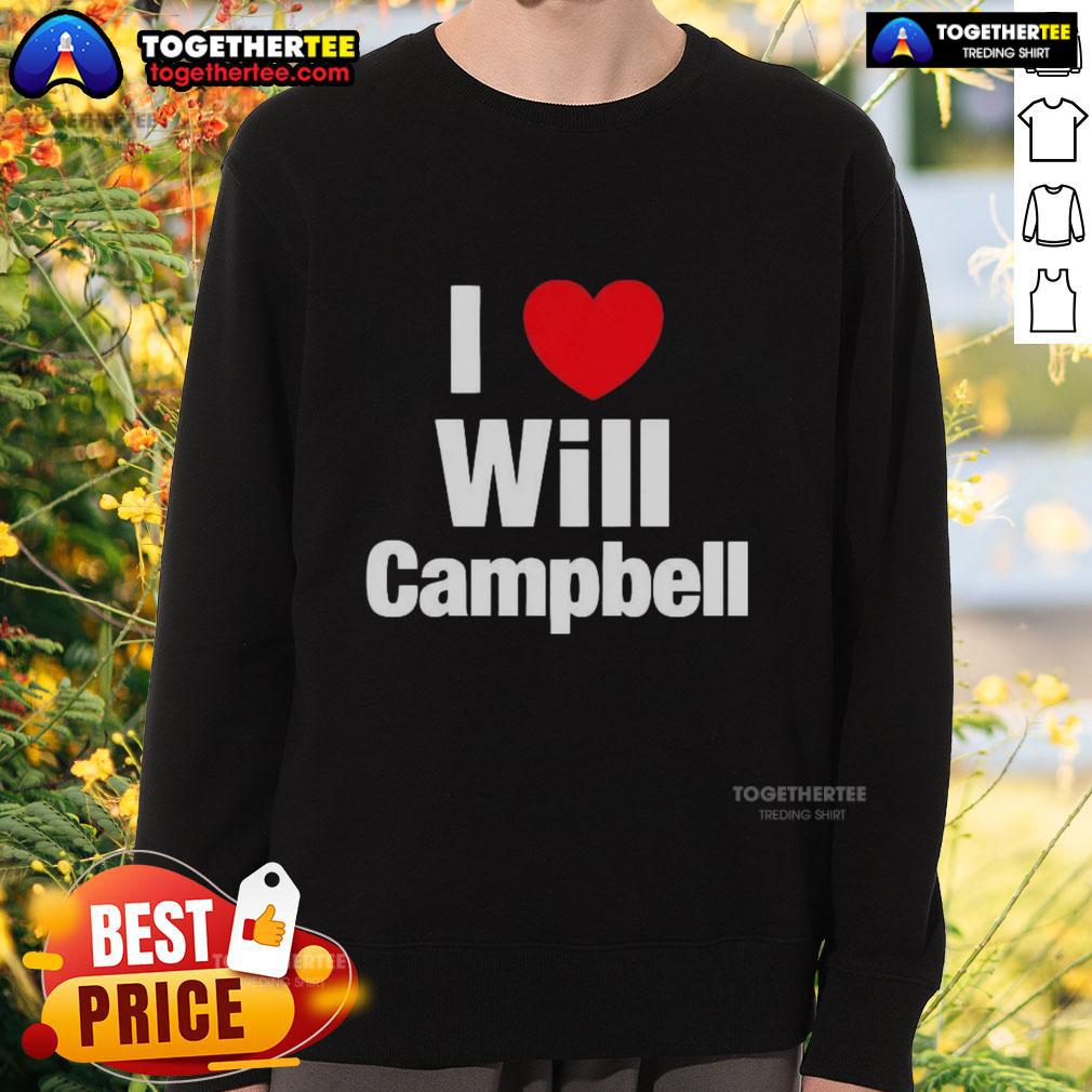 Good I Love Will Campbell New England Patriots sweatshirt for passionate football lovers, featuring team colors and logo.