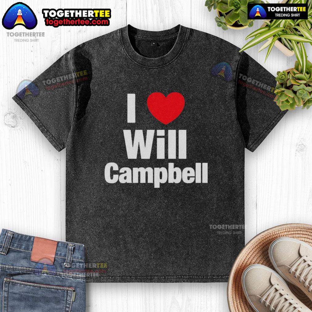 Good I Love Will Campbell New England Patriots football lover washed t-shirt in navy with team logo and vintage style.
