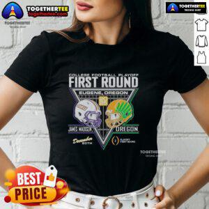 Good James Madison Dukes vs Oregon Ducks 2025 College Football Playoffs 1st Round Match-Up Ladies Tee design.