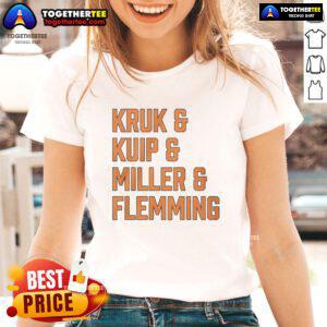 San Francisco Giants ladies tee featuring Good, Kruk, Kuip, Miller, and Flemming for stylish game day apparel.