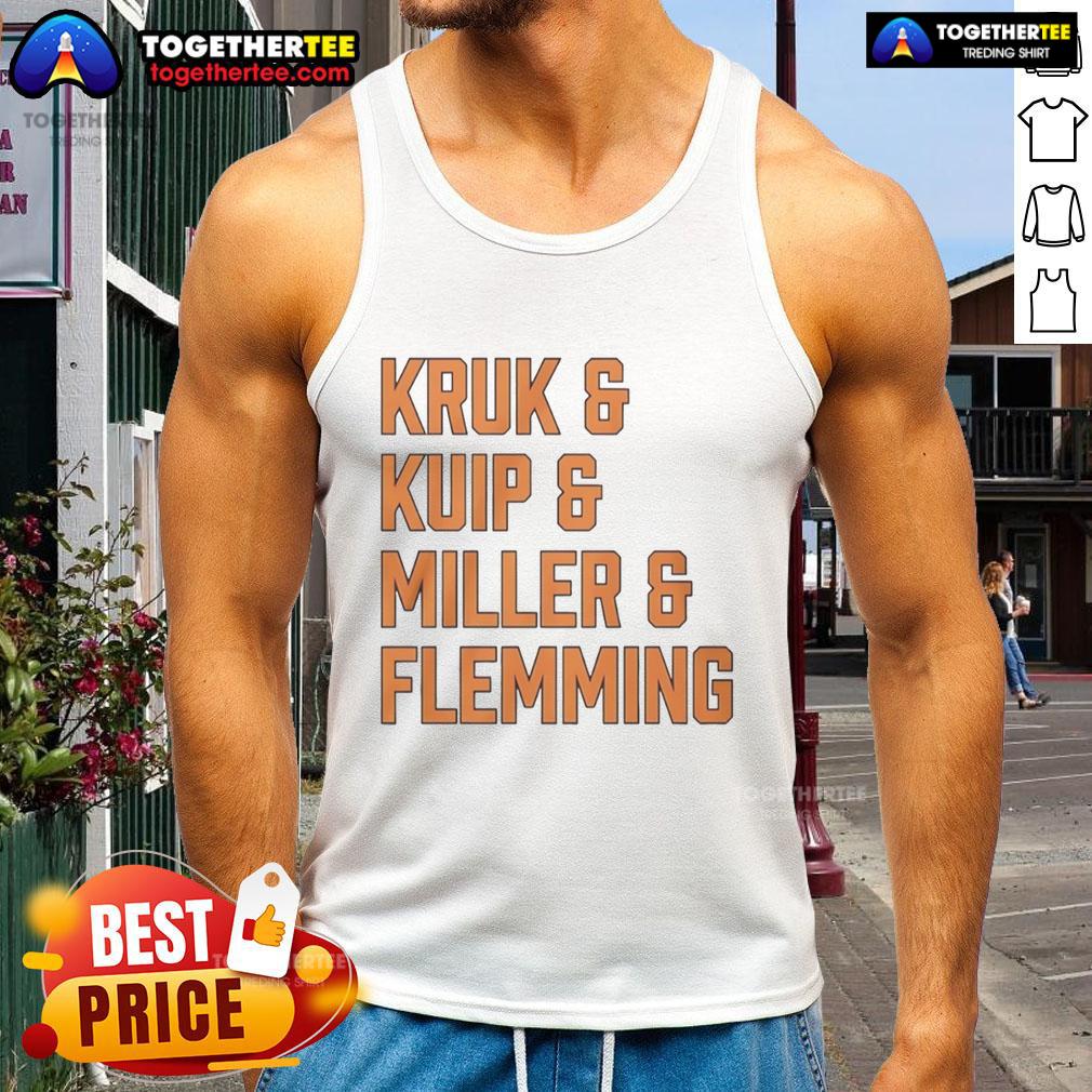 Good Kruk, Kuip, Miller, and Flemming San Francisco Giants tank top featuring team colors and logo.